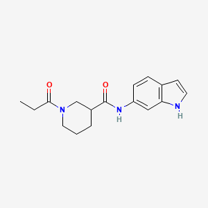 molecular formula C17H21N3O2 B6945981 N-(1H-indol-6-yl)-1-propanoylpiperidine-3-carboxamide 