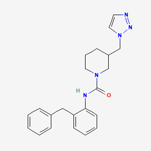 molecular formula C22H25N5O B6946069 N-(2-benzylphenyl)-3-(triazol-1-ylmethyl)piperidine-1-carboxamide 