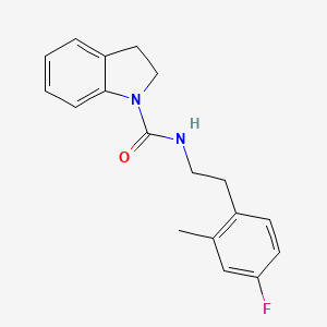 molecular formula C18H19FN2O B6946082 N-[2-(4-fluoro-2-methylphenyl)ethyl]-2,3-dihydroindole-1-carboxamide 