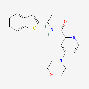 molecular formula C20H21N3O2S B6946110 N-[1-(1-benzothiophen-2-yl)ethyl]-4-morpholin-4-ylpyridine-2-carboxamide 
