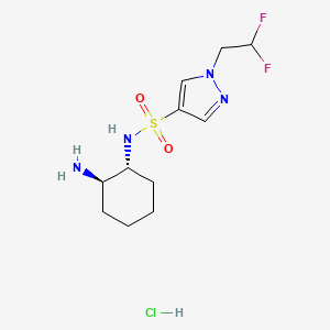 molecular formula C11H19ClF2N4O2S B6946137 N-[(1R,2R)-2-aminocyclohexyl]-1-(2,2-difluoroethyl)pyrazole-4-sulfonamide;hydrochloride 