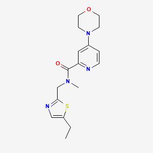 molecular formula C17H22N4O2S B6946183 N-[(5-ethyl-1,3-thiazol-2-yl)methyl]-N-methyl-4-morpholin-4-ylpyridine-2-carboxamide 
