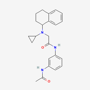 molecular formula C23H27N3O2 B6946189 N-(3-acetamidophenyl)-2-[cyclopropyl(1,2,3,4-tetrahydronaphthalen-1-yl)amino]acetamide 