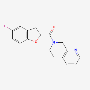 molecular formula C17H17FN2O2 B6946234 N-ethyl-5-fluoro-N-(pyridin-2-ylmethyl)-2,3-dihydro-1-benzofuran-2-carboxamide 