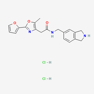 molecular formula C19H21Cl2N3O3 B6946309 N-(2,3-dihydro-1H-isoindol-5-ylmethyl)-2-[2-(furan-2-yl)-5-methyl-1,3-oxazol-4-yl]acetamide;dihydrochloride 