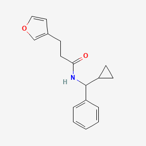 molecular formula C17H19NO2 B6946329 N-[cyclopropyl(phenyl)methyl]-3-(furan-3-yl)propanamide 
