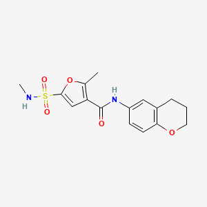 molecular formula C16H18N2O5S B6946345 N-(3,4-dihydro-2H-chromen-6-yl)-2-methyl-5-(methylsulfamoyl)furan-3-carboxamide 