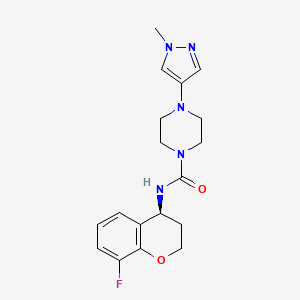 molecular formula C18H22FN5O2 B6946366 N-[(4S)-8-fluoro-3,4-dihydro-2H-chromen-4-yl]-4-(1-methylpyrazol-4-yl)piperazine-1-carboxamide 