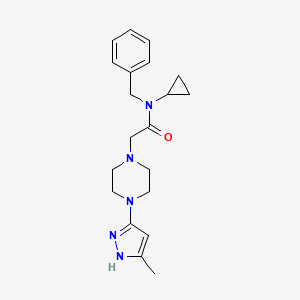 molecular formula C20H27N5O B6946493 N-benzyl-N-cyclopropyl-2-[4-(5-methyl-1H-pyrazol-3-yl)piperazin-1-yl]acetamide 
