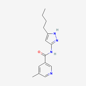 molecular formula C14H18N4O B6946526 N-(5-butyl-1H-pyrazol-3-yl)-5-methylpyridine-3-carboxamide 