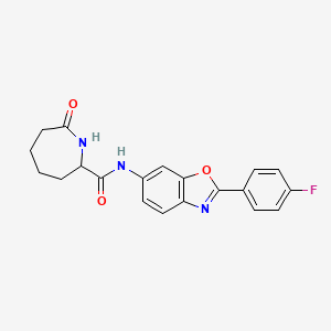 molecular formula C20H18FN3O3 B6946538 N-[2-(4-fluorophenyl)-1,3-benzoxazol-6-yl]-7-oxoazepane-2-carboxamide 