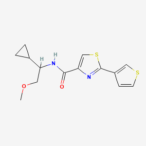 molecular formula C14H16N2O2S2 B6946552 N-(1-cyclopropyl-2-methoxyethyl)-2-thiophen-3-yl-1,3-thiazole-4-carboxamide 