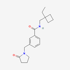 molecular formula C19H26N2O2 B6946564 N-[(1-ethylcyclobutyl)methyl]-3-[(2-oxopyrrolidin-1-yl)methyl]benzamide 