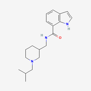 molecular formula C19H27N3O B6946576 N-[[1-(2-methylpropyl)piperidin-3-yl]methyl]-1H-indole-7-carboxamide 