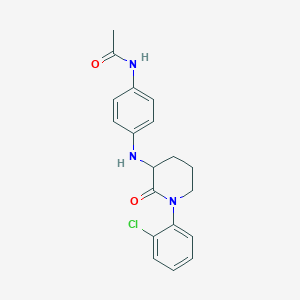 molecular formula C19H20ClN3O2 B6946634 N-[4-[[1-(2-chlorophenyl)-2-oxopiperidin-3-yl]amino]phenyl]acetamide 