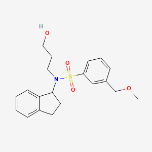 molecular formula C20H25NO4S B6946636 N-(2,3-dihydro-1H-inden-1-yl)-N-(3-hydroxypropyl)-3-(methoxymethyl)benzenesulfonamide 