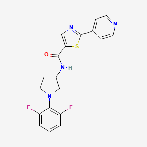 molecular formula C19H16F2N4OS B6946641 N-[1-(2,6-difluorophenyl)pyrrolidin-3-yl]-2-pyridin-4-yl-1,3-thiazole-5-carboxamide 