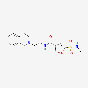 molecular formula C18H23N3O4S B6946650 N-[2-(3,4-dihydro-1H-isoquinolin-2-yl)ethyl]-2-methyl-5-(methylsulfamoyl)furan-3-carboxamide 