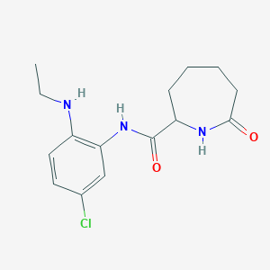 molecular formula C15H20ClN3O2 B6946669 N-[5-chloro-2-(ethylamino)phenyl]-7-oxoazepane-2-carboxamide 