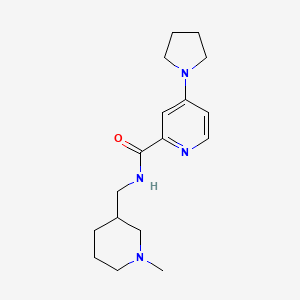 molecular formula C17H26N4O B6946697 N-[(1-methylpiperidin-3-yl)methyl]-4-pyrrolidin-1-ylpyridine-2-carboxamide 
