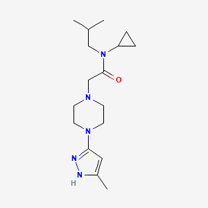 molecular formula C17H29N5O B6946764 N-cyclopropyl-N-(2-methylpropyl)-2-[4-(5-methyl-1H-pyrazol-3-yl)piperazin-1-yl]acetamide 