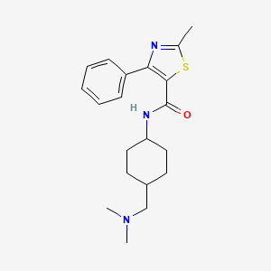 molecular formula C20H27N3OS B6946850 N-[4-[(dimethylamino)methyl]cyclohexyl]-2-methyl-4-phenyl-1,3-thiazole-5-carboxamide 