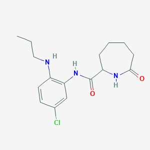 molecular formula C16H22ClN3O2 B6946863 N-[5-chloro-2-(propylamino)phenyl]-7-oxoazepane-2-carboxamide 