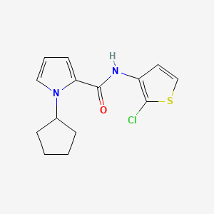 molecular formula C14H15ClN2OS B6946935 N-(2-chlorothiophen-3-yl)-1-cyclopentylpyrrole-2-carboxamide 