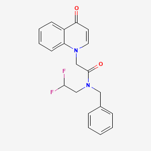 molecular formula C20H18F2N2O2 B6946946 N-benzyl-N-(2,2-difluoroethyl)-2-(4-oxoquinolin-1-yl)acetamide 