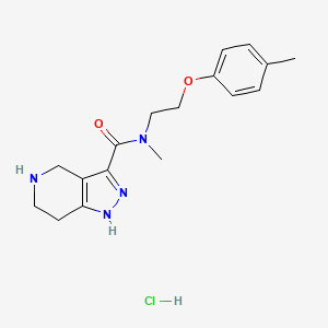 molecular formula C17H23ClN4O2 B6946958 N-methyl-N-[2-(4-methylphenoxy)ethyl]-4,5,6,7-tetrahydro-1H-pyrazolo[4,3-c]pyridine-3-carboxamide;hydrochloride 