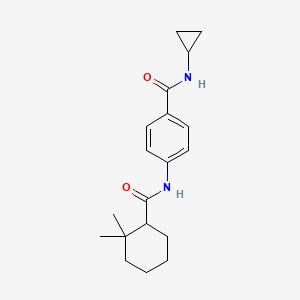 molecular formula C19H26N2O2 B6946998 N-cyclopropyl-4-[(2,2-dimethylcyclohexanecarbonyl)amino]benzamide 