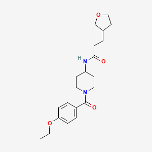 molecular formula C21H30N2O4 B6947043 N-[1-(4-ethoxybenzoyl)piperidin-4-yl]-3-(oxolan-3-yl)propanamide 