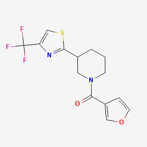 molecular formula C14H13F3N2O2S B6947158 Furan-3-yl-[3-[4-(trifluoromethyl)-1,3-thiazol-2-yl]piperidin-1-yl]methanone 