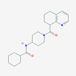 molecular formula C22H31N3O2 B6947213 N-[1-(5,6,7,8-tetrahydroquinoline-8-carbonyl)piperidin-4-yl]cyclohexanecarboxamide 