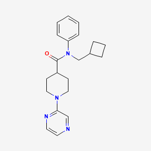 molecular formula C21H26N4O B6947293 N-(cyclobutylmethyl)-N-phenyl-1-pyrazin-2-ylpiperidine-4-carboxamide 