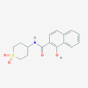 molecular formula C16H17NO4S B6947343 N-(1,1-dioxothian-4-yl)-1-hydroxynaphthalene-2-carboxamide 