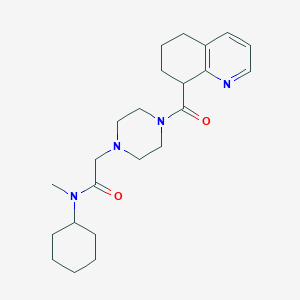 molecular formula C23H34N4O2 B6947356 N-cyclohexyl-N-methyl-2-[4-(5,6,7,8-tetrahydroquinoline-8-carbonyl)piperazin-1-yl]acetamide 