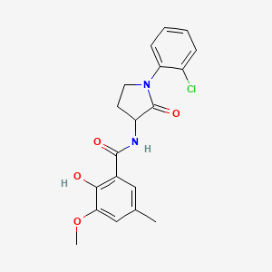 molecular formula C19H19ClN2O4 B6947393 N-[1-(2-chlorophenyl)-2-oxopyrrolidin-3-yl]-2-hydroxy-3-methoxy-5-methylbenzamide 