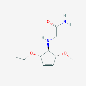 molecular formula C10H18N2O3 B069474 2-[[(1S,2S,5R)-2-ethoxy-5-methoxycyclopent-3-en-1-yl]amino]acetamide CAS No. 179922-90-8