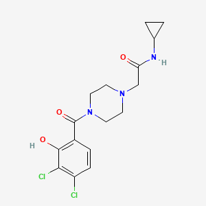 molecular formula C16H19Cl2N3O3 B6947570 N-cyclopropyl-2-[4-(3,4-dichloro-2-hydroxybenzoyl)piperazin-1-yl]acetamide 