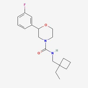 molecular formula C18H25FN2O2 B6947724 N-[(1-ethylcyclobutyl)methyl]-2-(3-fluorophenyl)morpholine-4-carboxamide 