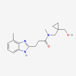 molecular formula C17H23N3O2 B6947761 N-[[1-(hydroxymethyl)cyclopropyl]methyl]-N-methyl-3-(4-methyl-1H-benzimidazol-2-yl)propanamide 