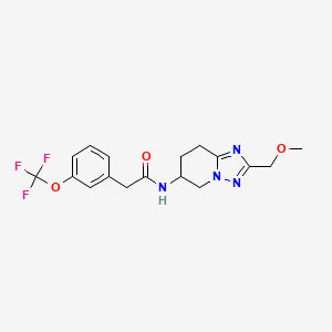 molecular formula C17H19F3N4O3 B6947794 N-[2-(methoxymethyl)-5,6,7,8-tetrahydro-[1,2,4]triazolo[1,5-a]pyridin-6-yl]-2-[3-(trifluoromethoxy)phenyl]acetamide 