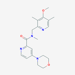 molecular formula C20H26N4O3 B6947837 N-[(4-methoxy-3,5-dimethylpyridin-2-yl)methyl]-N-methyl-4-morpholin-4-ylpyridine-2-carboxamide 