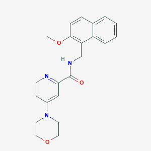 molecular formula C22H23N3O3 B6947846 N-[(2-methoxynaphthalen-1-yl)methyl]-4-morpholin-4-ylpyridine-2-carboxamide 