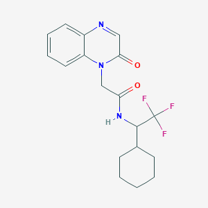 molecular formula C18H20F3N3O2 B6947882 N-(1-cyclohexyl-2,2,2-trifluoroethyl)-2-(2-oxoquinoxalin-1-yl)acetamide 