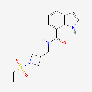 molecular formula C15H19N3O3S B6947912 N-[(1-ethylsulfonylazetidin-3-yl)methyl]-1H-indole-7-carboxamide 