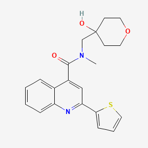 molecular formula C21H22N2O3S B6948086 N-[(4-hydroxyoxan-4-yl)methyl]-N-methyl-2-thiophen-2-ylquinoline-4-carboxamide 