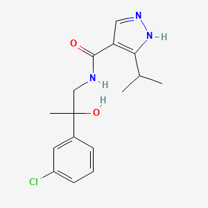 molecular formula C16H20ClN3O2 B6948117 N-[2-(3-chlorophenyl)-2-hydroxypropyl]-5-propan-2-yl-1H-pyrazole-4-carboxamide 