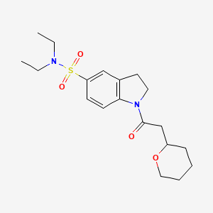 molecular formula C19H28N2O4S B6948139 N,N-diethyl-1-[2-(oxan-2-yl)acetyl]-2,3-dihydroindole-5-sulfonamide 
